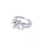 Twin Dolphin Silver Ring
