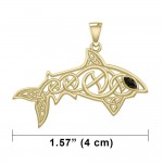 Pendentif celtic Knotwork Shark Solid Gold avec pierre précieuse