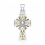 Celtic Cross Silver & Gold Pendant
