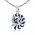 Charmed by the Rhythmic Spiral ~ Sterling Silver Nautilus Pendant Jewelry