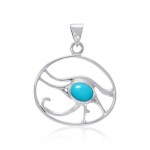 Eye of Horus, subtle imagery with strong energy ~ Sterling Silver Jewelry Pendant