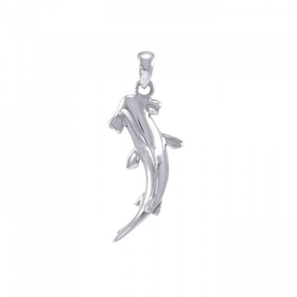 In the deep blue sea with the hammerhead sharks ~ Sterling Silver Jewelry Pendant