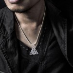 Triquetra with Awen The Three Rays of Light Silver Pendant