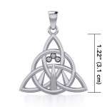 Triquetra with Awen The Three Rays of Light Silver Pendant