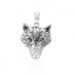 Wolf Head Silver Pendant