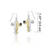 Venus and Mars with Gems Silver and Gold Earrings