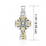Celtic Cross Silver & Gold Pendant