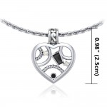 Contemporary Design Silver Pendant with Gemstones