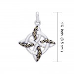 Celtic Four Point Knot Silver & Gold Plated Pendant