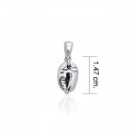 Question Mark on Coffee Bean Silver Pendant