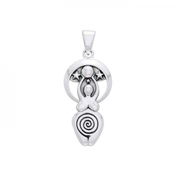 Spiral Moon Goddess Pendant