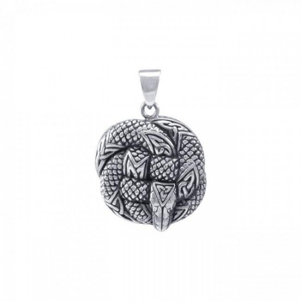 A reminiscent of Celtic knowledge and transformation ~ Sterling Silver Jewelry Snake Pendant