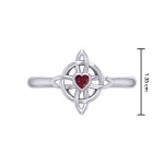 Celtic Knotwork Ring With Heart Gemstone TRI2306