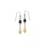 Black Magic Silver & Gold Pendant Earrings