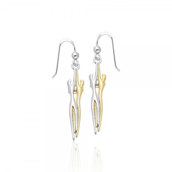 Venus and Mars Gold and Silver Earrings