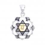 Anahata Heart Silver and Gold Chakra Pendant
