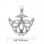 Faith for a happy ever after ~ Sterling Silver Celtic Swan Claddagh Pendant Jewelry