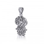 Celtic Inspired Box Jellyfish Silver Pendant