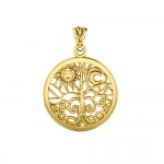 Celtic Tree of Life Solid Gold Pendant