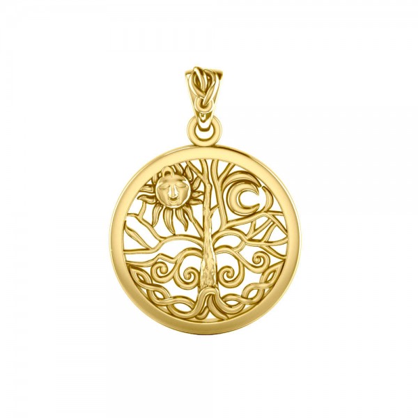 Celtic Tree of Life Solid Gold Pendant