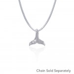 Small Whale Tail Silver Pendant