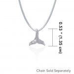 Small Whale Tail Silver Pendant
