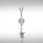 Silver Dragon Belly Button Body Jewelry