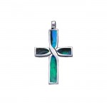 Infinity Cross Silver Inlay Pendant