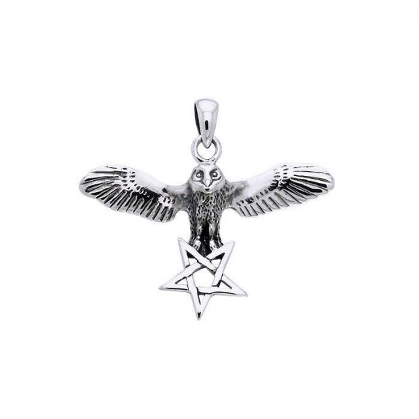 Flying Owl with The Star Silver Pendant