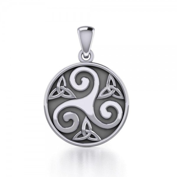 Spirale Triskelion avec pendentif trinity knot silver