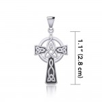 Celtic Cross with Trinity Knot Silver Pendant