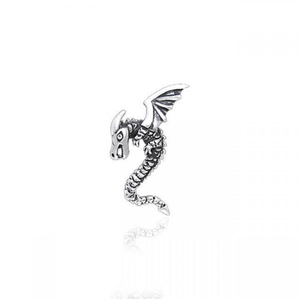 Winged Dragon Silver Tie Tac