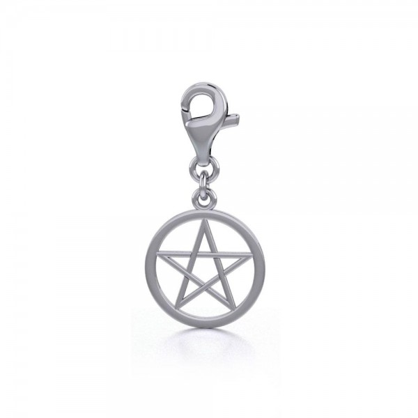 Silver Pentagram Pentacle Clip Charm