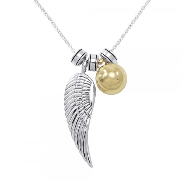 Angels Wing With Globe Ball Necklace