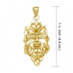 Green Man Solid Gold Pendant