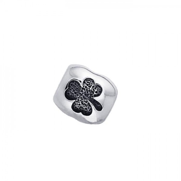 Custom your own jewelry in Sterling Silver Round Shamrock Bead