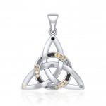 Celtic Knotwork Trinity Silver Pendant and Gemstones