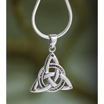Celtic Knotwork Trinity Silver Pendant and Gemstones