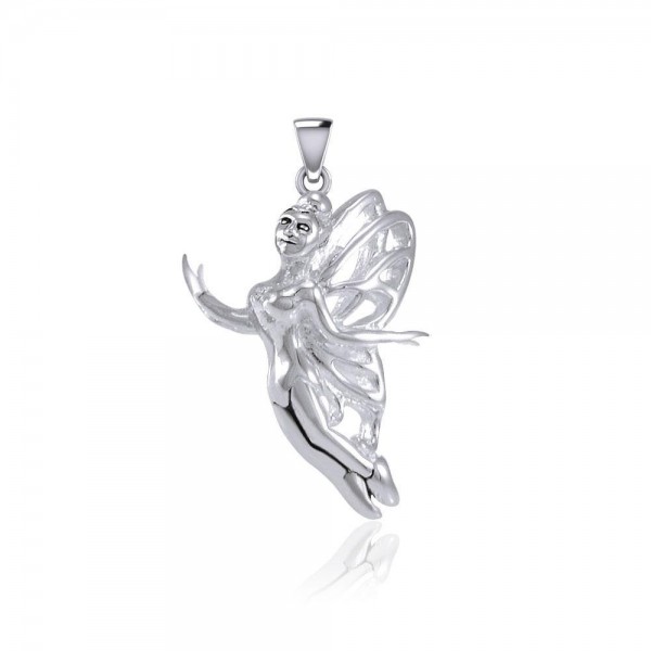 Enchanted Flying Fairy Silver Pendant