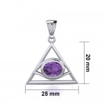 Eye of The Pyramid Silver Pendant with Gem