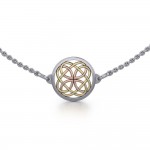 Circle Celtic Knot Three Tone Necklace