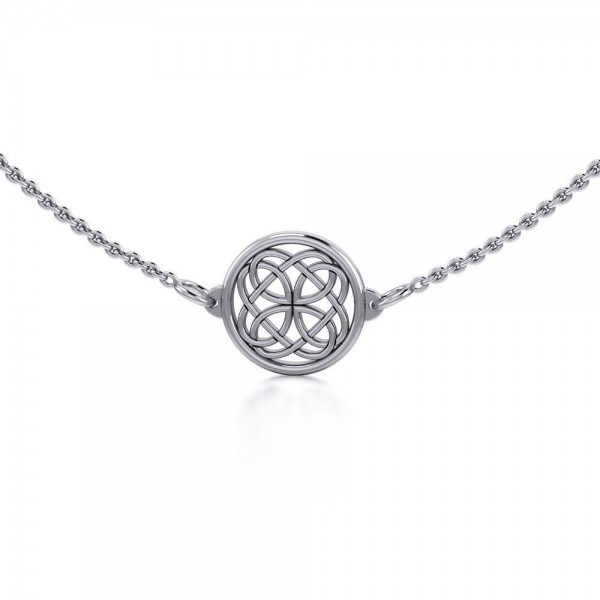 Une empreinte intemporelle de l’éternité ~ Celtic Knotwork Sterling Silver Necklace Bijoux