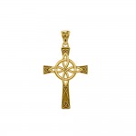 Celtic Cross with Four Point Knot Solid Gold Pendant