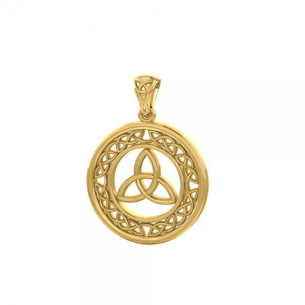 Celtic Trinity Knot Solid Gold Pendant