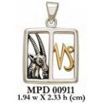 Capricorn Zodiac Symbol Silver Pendant