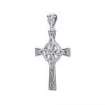 Croix celtique avec pendentif en argent à nœud à quatre pointes