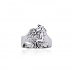 Horse with Sun Silver Ring