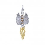 Rising Phoenix Silver and Gold Pendant