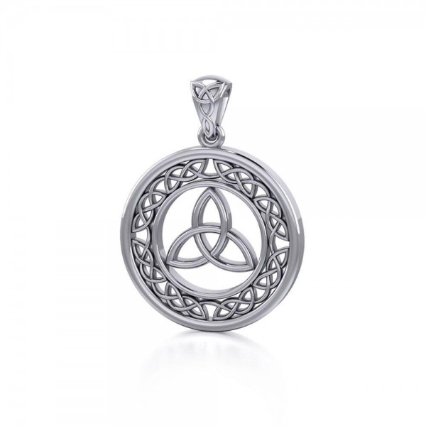 Celtic Knotwork Trinity Sterling Silver Pendant Jewelry