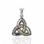Braided Celtic Trinity Knot Silver & Gold Pendant
